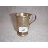 A SILVER CHRISTENING MUG, inscribed 'Frank Anthony Baker, born September 6th 1930' (c.60gms)