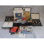 A COLLECTION OF COINS including two United Kingdom Proof coin collections in fitted presentation