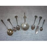 A COLLECTION OF SILVER SPOONS and a butter knife (c.116gms)
