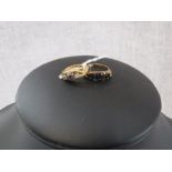 A SAPPHIRE AD DIAMOND DRESS RING, on an 18ct yellow gold shank and one other dress ring (2)