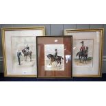 RONALD DUKESHILL MOORE 1900-1985: 'Officer 16th Lancers', watercolour, another '7th Hussars' and
