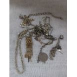 A COLLECTION OF JEWELLERY including a silver gilt bracelet