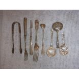 A COLLECTION OF SILVER AND PLATED FLATWARE