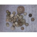 A COLLECTION OF COINS including a Queen Victoria Crown, dated 1897