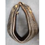A 19TH CENTURY LEATHER FLOCK COLLAR