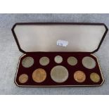 A SET OF 1953 EIIR COINS in a fitted red box