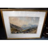 E TUCKER (19th century): 'Snowdonia', signed lower right, watercolour