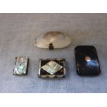 A MOTHER-OF-PEARL AND METAL VESTA CASE and a collection of similar items