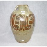 A LARGE STUDIO POTTERY VASE, 43 cm high