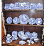 A COLLECTION OF SPODE BLUE AND WHITE "ITALIAN" DESIGN TEA AND COFFEE WARE