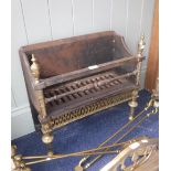 A REGENCY STYLE CAST-IRON AND BRASS FIRE GRATE, 50 cms high x 52 cms wide