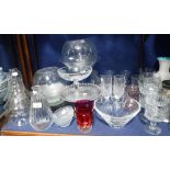 A COLLECTION OF VARIOUS CUT-GLASS DRINKING GLASSES AND BOWLS