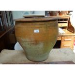 A LARGE TERRACOTTA GARDEN POT, 45 cm high x 46" wide