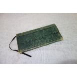 A 19TH CENTURY MANUSCRIPT DIARY OR MEMOIR with a green leather cover