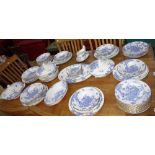 AN EXTENSIVE ROYAL WORCESTER "BLUE DRAGON" DESIGN DINNER SERVICE