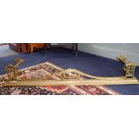 A BRASS ART NOUVEAU FENDER, 148 cms wide