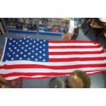 A LARGE AMERICAN FLAG