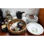 A PAIR OF SPODE SOUP BOWLS and a quantity of ceramics