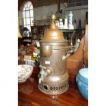 A 19TH CENTURY COPPER TEA URN, 64 cm high