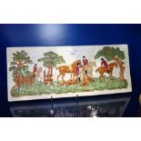 A WEDGWOOD "DYE KEN JOHN PEEL" PLAQUE, depicting a hunting scene, 39 cm wide