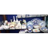A POOLE POTTERY DOLPHIN, a collection of ceramic cottage electric lamps and mixed ceramics (two