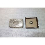 A SILVER VINAIGRETTE, engraved throughout with foliate, the lid with initials 'FB', (c.1.6oz) and