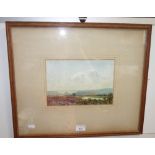 W W COLLINS, RI: 'Corfe Castle from Arne, across the Purbeck Heath', watercolour dated 1922, with