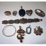 A COLLECTION OF JEWELLERY including a child's silver bangle