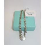 TIFFANY & CO: A SILVER CHAIN LINK IDENTITY NECKLACE, in original Tiffany & Co presentation box