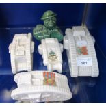FIRST WORLD WAR INTEREST: A COLLECTION OF CRESTED CHINA, to include a large tank and three