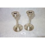 A PAIR OF SILVER CANDLESTICKS engraved 'Mundesley Golf Club, Bogey Competition, 1913, H.R.