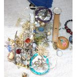 A COLLECTION OF COSTUME JEWELLERY and wristwatches