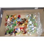 A COLLECTION OF BLOWN GLASS ANIMALS and a quantity of glass marbles