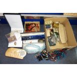 A COLLECTION OF COSTUME JEWELLERY and sundries