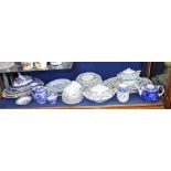 AN EDWARDIAN PART DINNER SERVICE and similar ceramics and a quantity of glassware