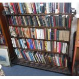 AN OAK BOOKCASE CONSTRUCTED FROM RE-USED VICTORIAN CARVED ELEMENTS