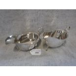 A PAIR OF SILVER SAUCEBOATS, approx. 9oz