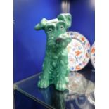 A LARGE SYLVAC SCOTTIE DOG IN GREEN, No 1380, 28.5 cm high