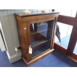 A VICTORIAN ROSEWOOD PIER CABINET with inlaid decoration, 80 cms wide