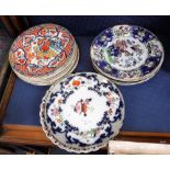 A COLLECTION OF 19TH CENTURY IRONSTONE PLATES and others similar