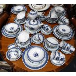 A QUANTITY OF DANISH HAND PAINTED BLUE AND WHITE DINNER, TEA AND COFFEE WARE