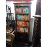 A 19TH CENTURY ROSEWOOD OPEN BOOKCASE of narrow proportions, 56 cms wide x 160 cms high