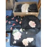 A COLLECTION OF VINTAGE LADIES FUR STOLES, similar fur and three Vintage black cushions
