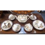 A 19TH CENTURY PART TEASET decorated in Royal blue and gilt