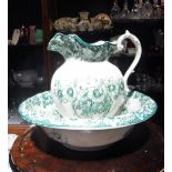 AN EDWARDIAN "WREXHAM" JUG AND BOWL