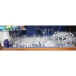 A LARGE COLLECTION OF GLASSWARE to include cut drinking glasses