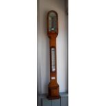 A VICTORIAN ADMIRAL FITZROY'S BAROMETER with a light oak case, 100 cm high