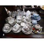 A COLLECTION OF WEDGWOOD BLUE JASPERWARE, Indian tree teaware, ceramics and a small quantity of