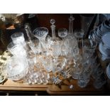 A COLLECTION OF CUT GLASS WHISKY TUMBLERS and similar glassware