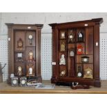 FRANKLIN MINT: A COLLECTION OF MINIATURE CLOCKS including two display cases and two miniature